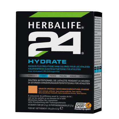 H24 Hydrate Electrolyte Drink Orange Flavor 20 Servings